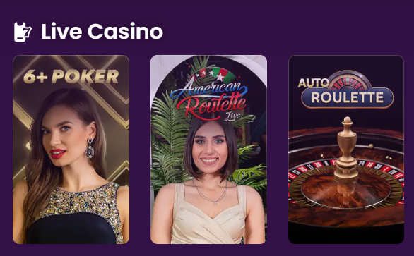 Live Casino games at 2Bet: 6+ Poker, American Roulette Live and Auto Roulette tables